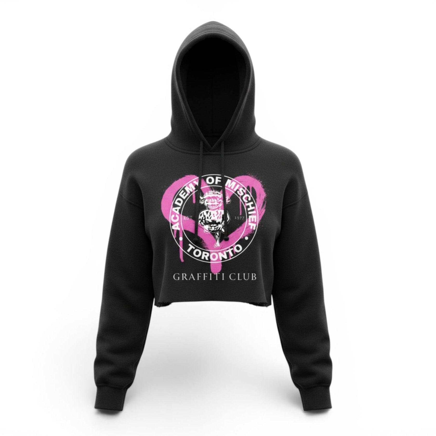 Heartbreak Cropped Women's Hoodie - Black